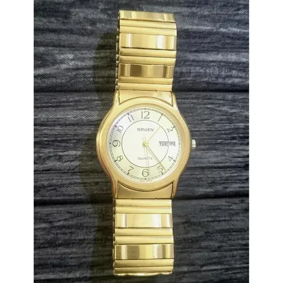 Exquisite Rare Retro Vintage Gruen Pie Pan Dial Men's Watch‎